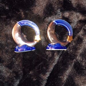 Vandoor Imports Blue and Gold Napkin Rings